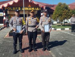 Kapolres Minahasa, Berikan Reward Kepada Dua Anggota Polsek Kawangkoan